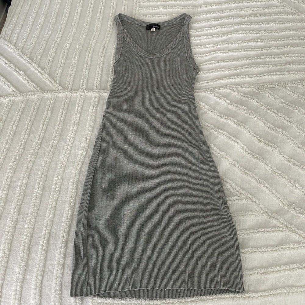 Wilfred Ribbed Tank Mini Dress in Heather Gray - Picture 4 of 9